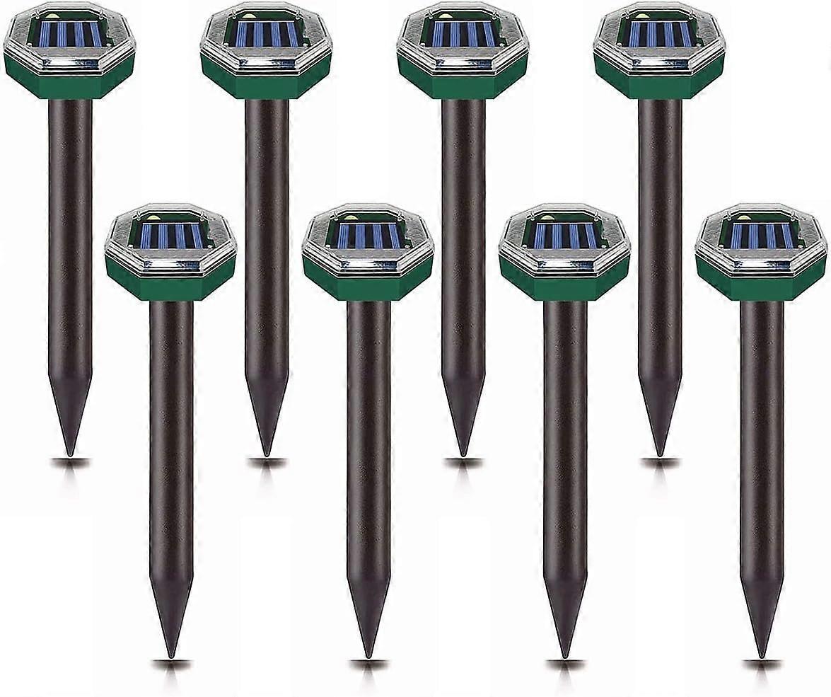 8pcs Solar Mole Repeller, Ultrasonic Solar Mole Repeller, IP65 Waterproof Solar Mole Repeller, Ultrasonic Snake Repeller, Solar Mole Repeller for Anti