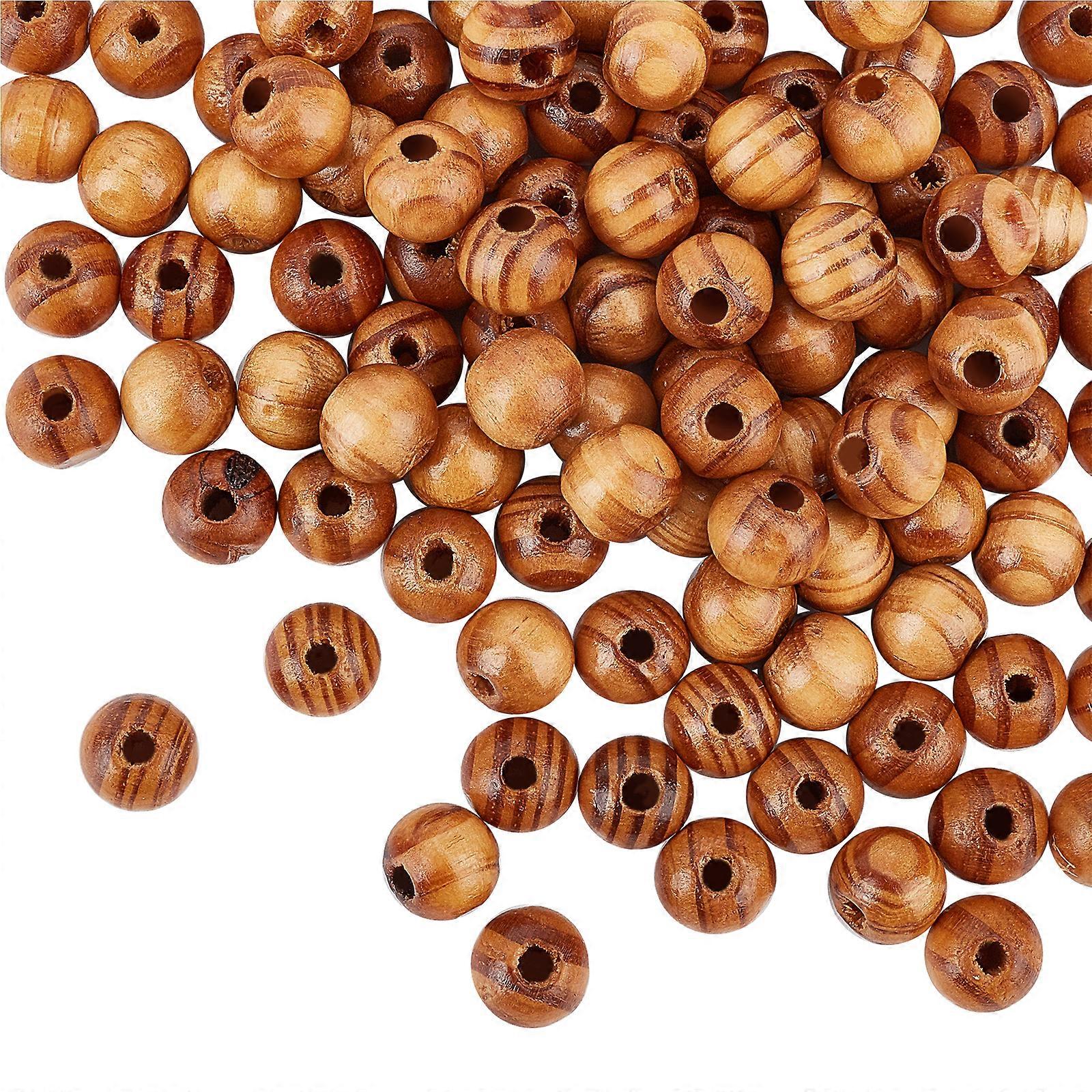 120pcs 6mm Round  Natural Wood Beads,2mm Hole