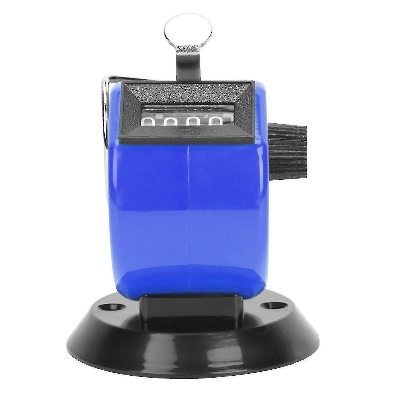 4-Digits ABS Plastic Shell Handheld Tally Counter with Hook Base - Blue