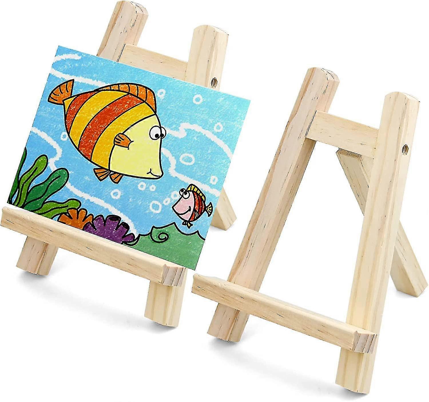 2 Pcs Qucyywooden Mini Easel Stand Small Triangle Tabletop Display Stand Artist