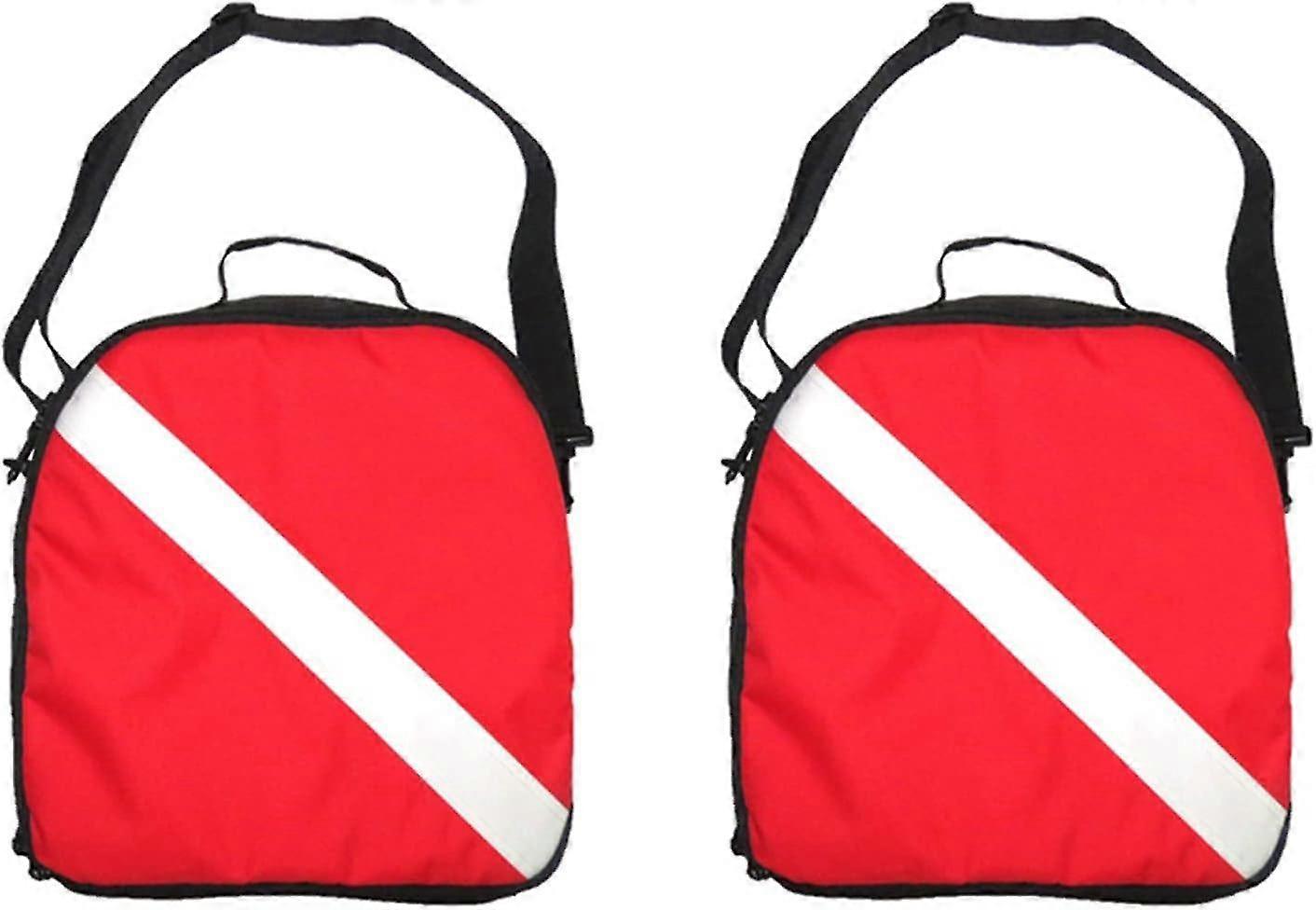 Scuba Diving Protection Regulator Bag - 2x Portable Nylon Diving Flag with Zip Carry