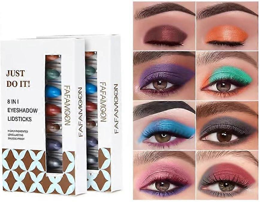 8 kleuren glinsterende oogschaduw, glitteroogschaduw, hoog pigment anti-rimpel mini-oogschaduwset, langdurige waterdichte oogmake-up