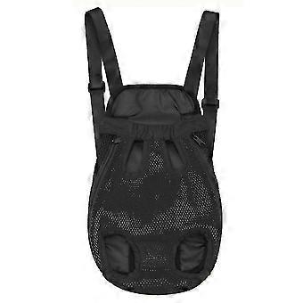 Pet Carrier Backpack Adjustable Front Cat Dog Legs Tail Out Chest Travel Bag Xl Black