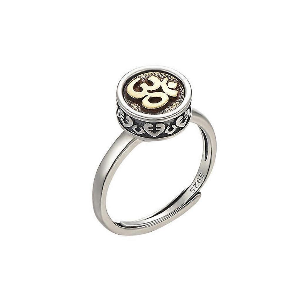  Sanskrit Decompression Ring Retro Simple Literary Six-character Mantra Ring