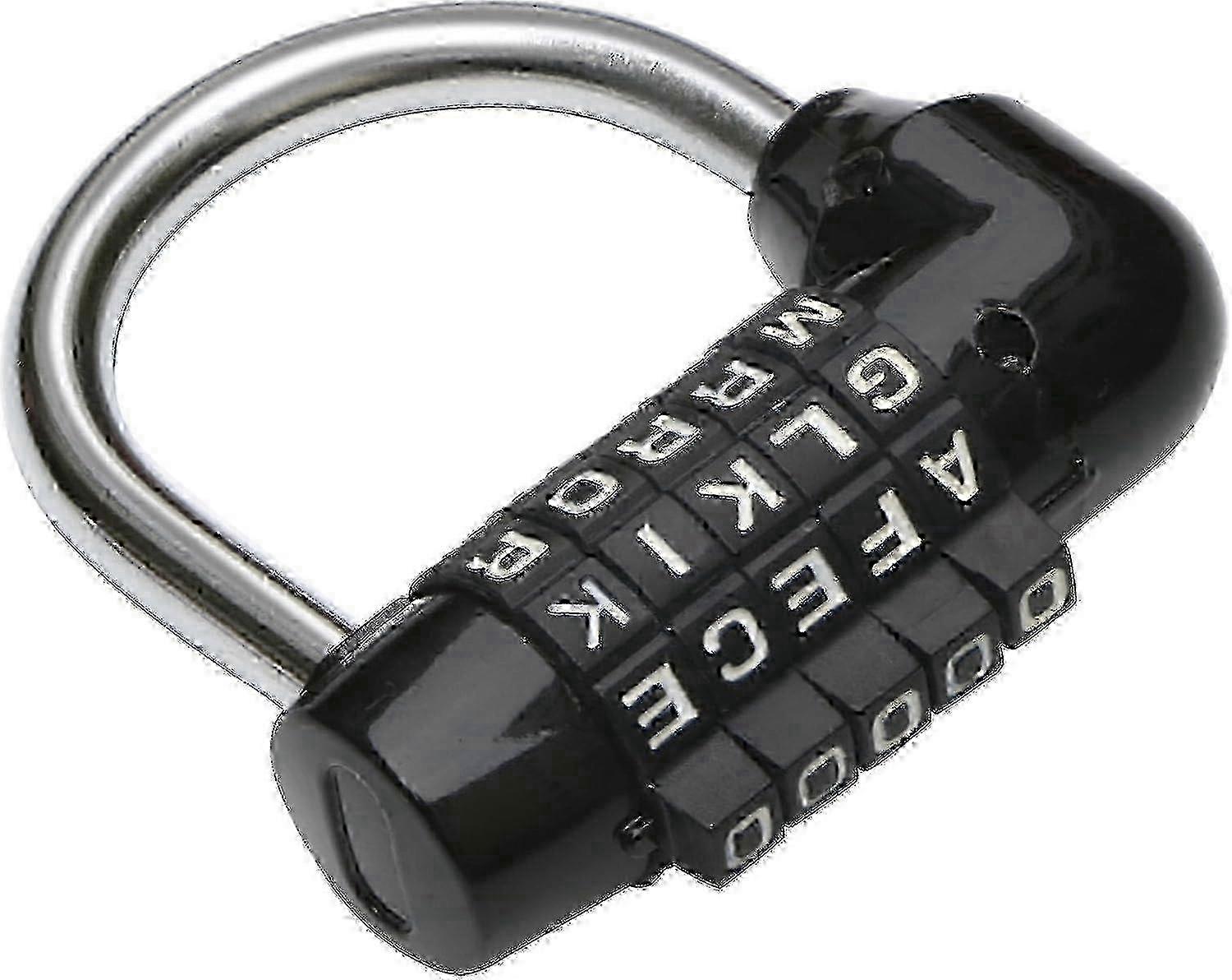 5 Letter Combination Padlock Black - Combination Locks - Bike Lock Laptop Backpack -perfect For Escape Rooms