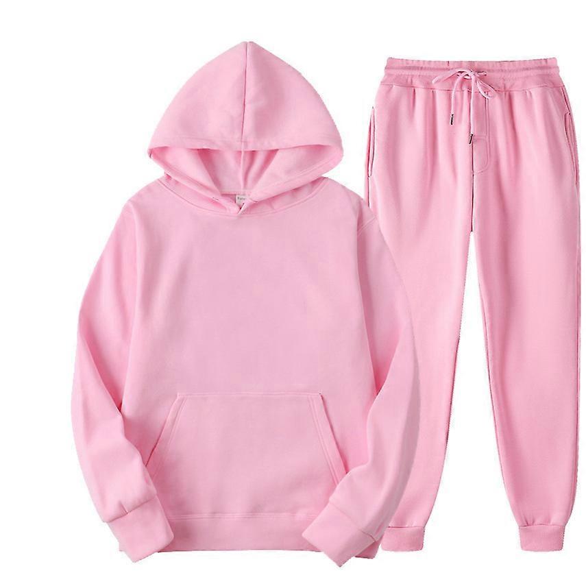 Sweatpant Set Jogger Sweatsuits Pullover Hooded Drawstring Tops For Running Walking Wear