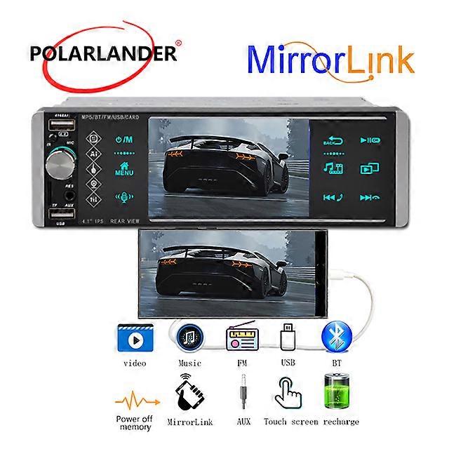 5.1 Inch 1 Din MP5 Car Radio Colorful Lights 12V USB AUX Bluetooth Hands-free Call Support AI RM RMVB MP3 WMA 720P 4 Channels