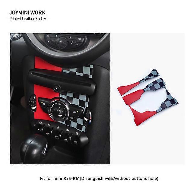 Car Interior 2PCS/SET Central control panel Leather Sticker For MINI COOPER R55 R56 R57 R58 R59 R60 R61Car Accessories StylingVehicle Decor Accessor