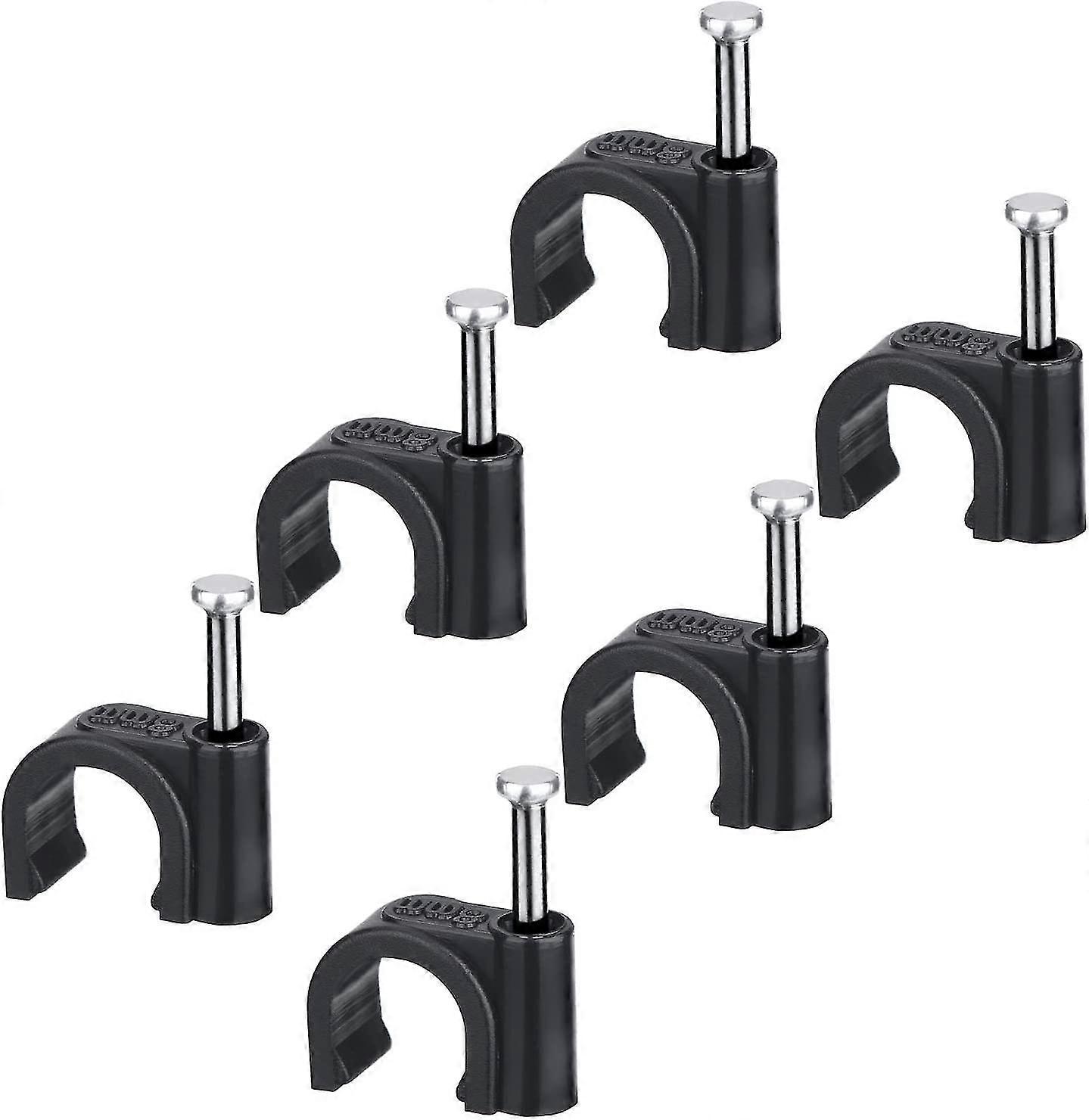 8mm Round Steel Nails Cable Clips(100pcs, Black) Banmo