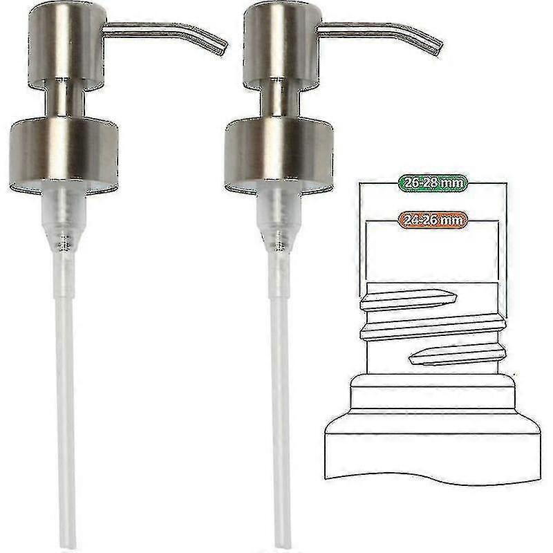 Hgbd- Pompe de rechange pour distributeur de savon liquide - acier inoxydable, finition brosse en acier inoxydable, 2 pices - 28 mm