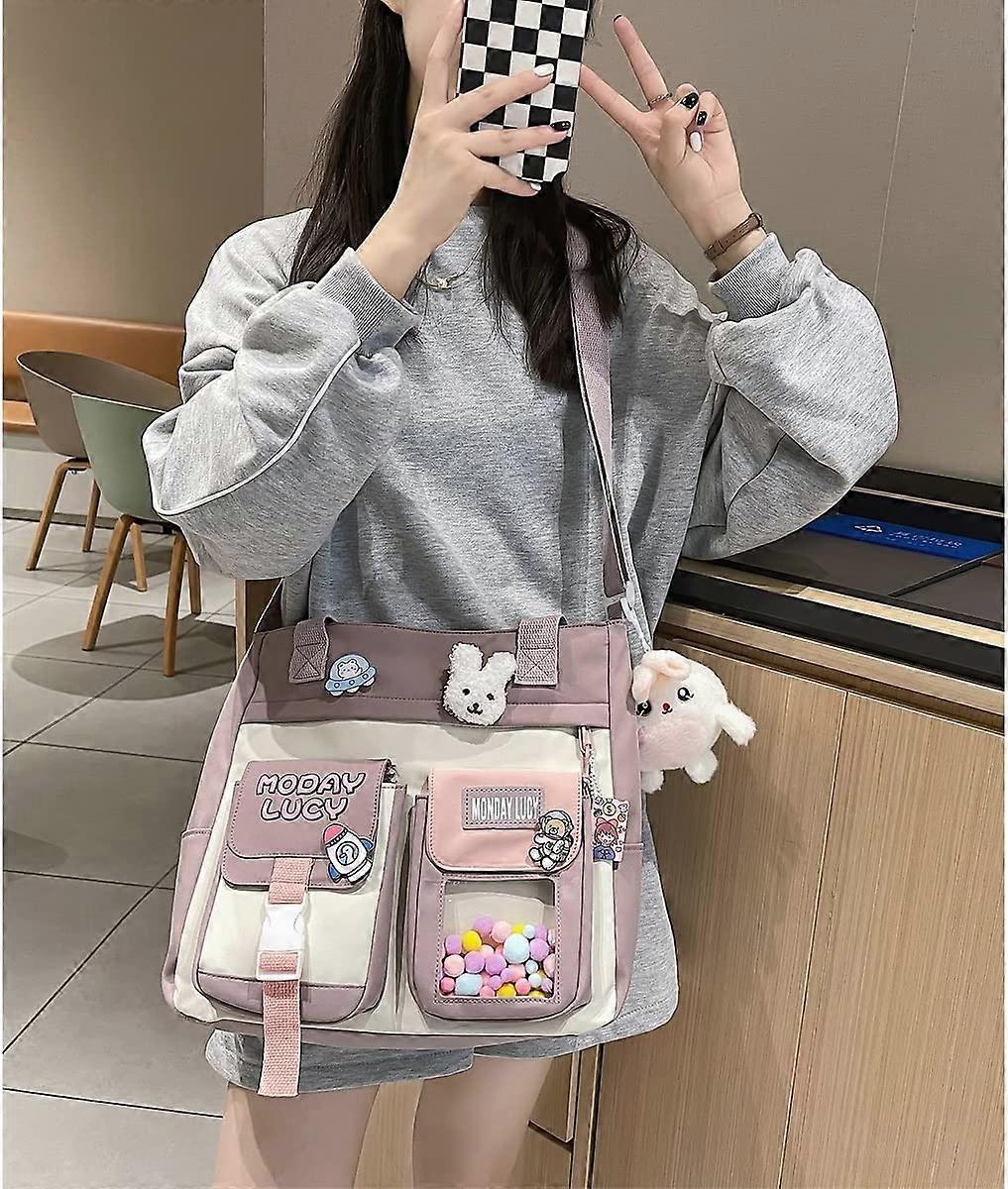 Purple Tool Bag, Kawaii One Size Backpack for Girls Shoulder Tote