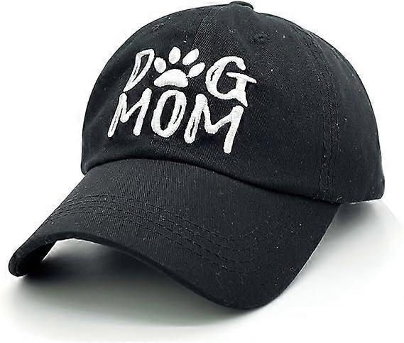 Women's Embroidered Dog Mom Hat Adjustable Denim Baseball Cap