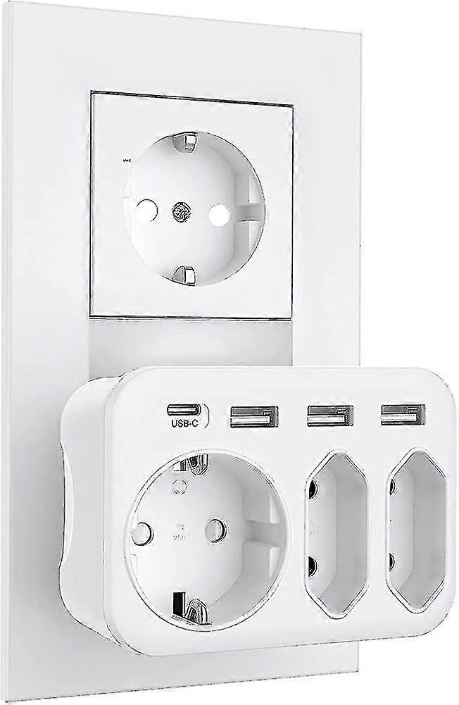 Usb Socket, Multiple Socket 3-way Sockets 4000w With 3 Usb Chargers 2.4a-MXBC