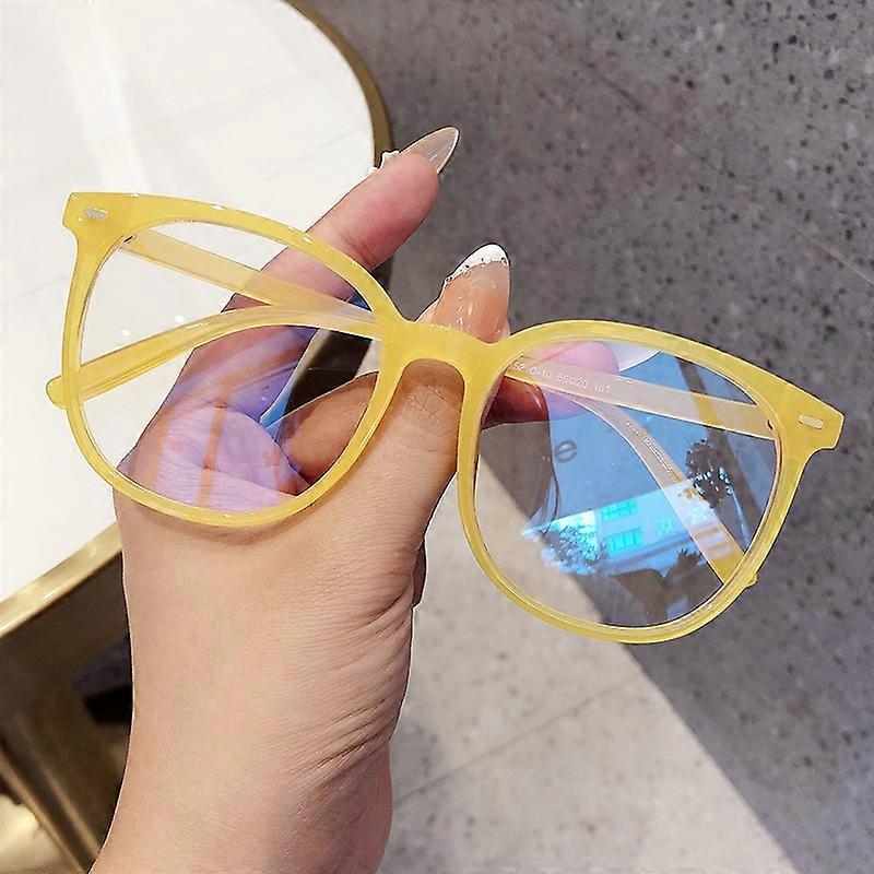 Vintage Classic Anti-Blue Light Glasses Oval Frame Brand Designer Fashion Round Light Plastic Optical Frames Computer Glasses
