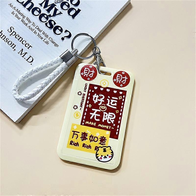 Students Cute Access Card Cover Female Cartoon Bus Card Package With Keychain Card Campus Transportation Card Protective Cover