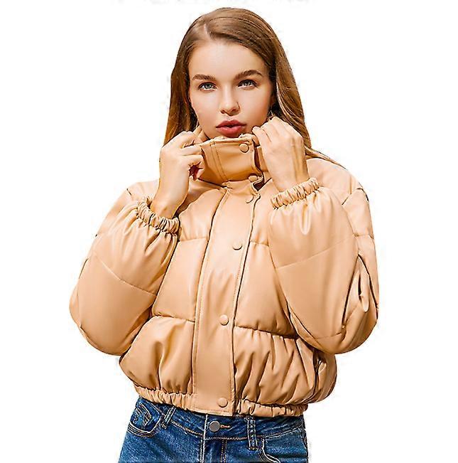 נשים מעיל עור חורף עבה מעיל מעיל קצר מעילה
