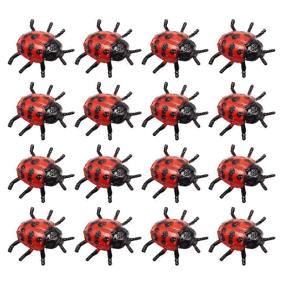 22Pcs Simulation Ladybug Toy Plastic Ladybug Toys Plastic Static Ladybug Models