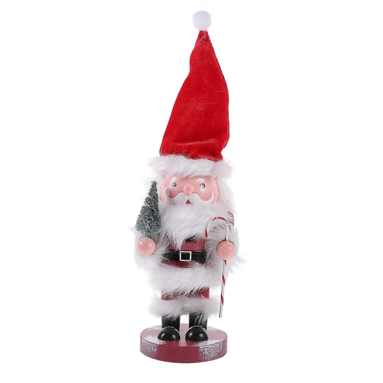 Christmas Santa Claus Nutcracker Figure Wooden Nutcracker Ornament Santa Nutcracker Decor