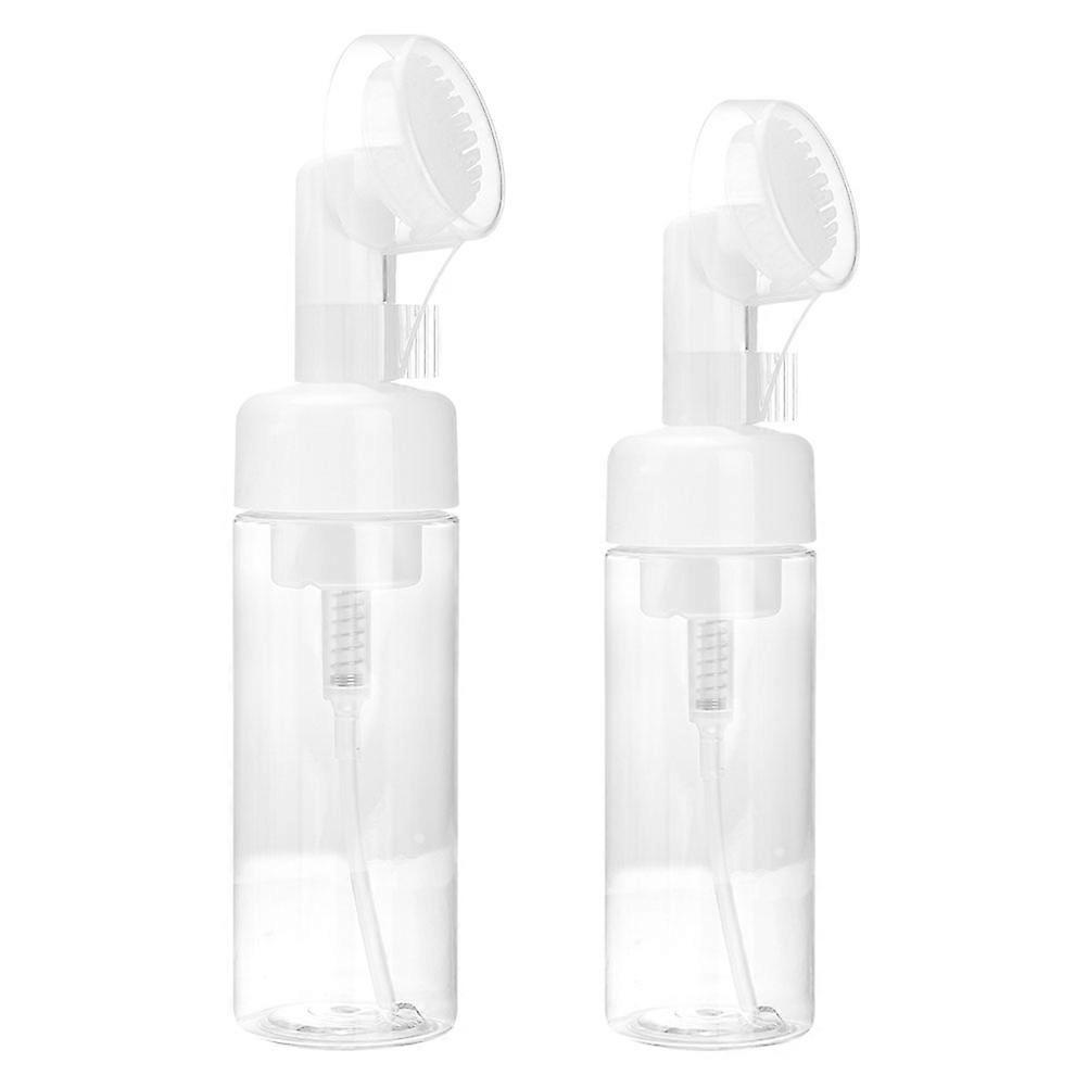 2 Pcs Clear Travel Bottles Foaming Pump Bottle Foam Dispenser Bottle Foaming Brush Container Clear Foamer Bottle