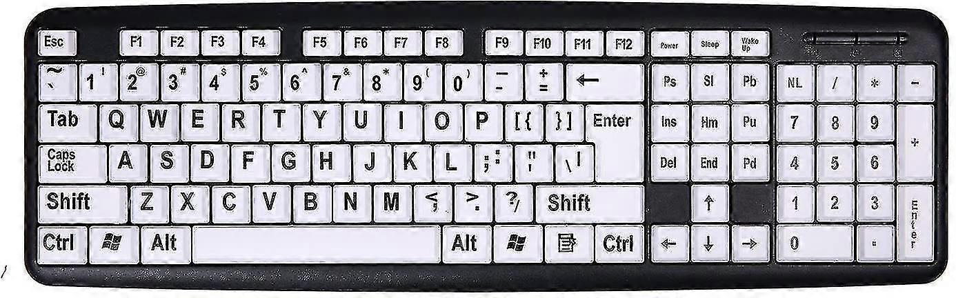 Piao Large Print Keyboard Wired Large Letter Key Keyboard Usb Keyboards For Visually Impaired