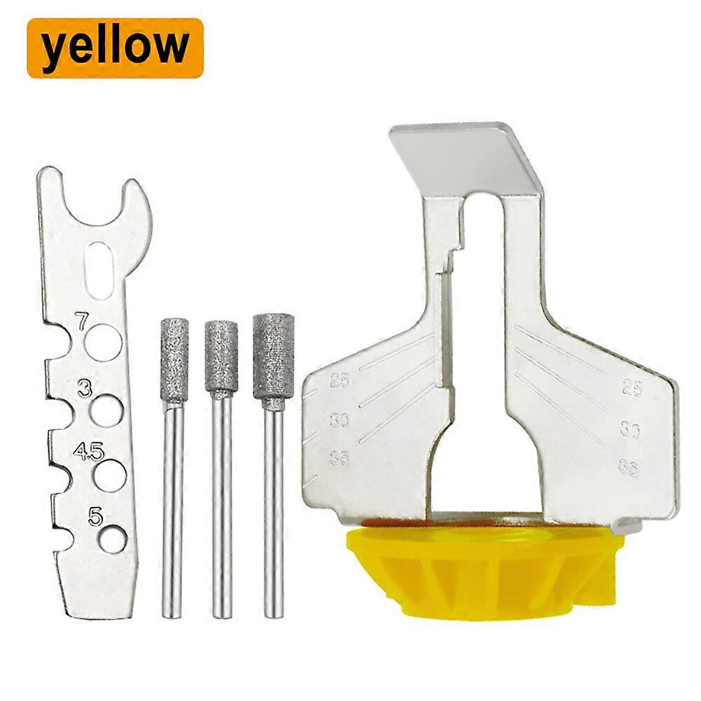 100% New Upgraded Chainsaw Sharpening Attachment Kit for Rotary Tool - Easy to Use, High-Speed Steel Grinding Heads, Sharpener Guide, Drill Adapter He