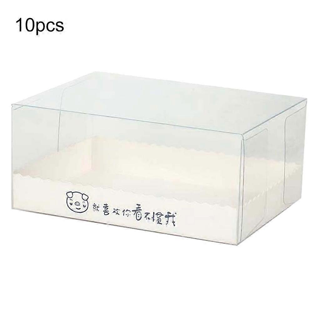 10Pcs Portable Transparent Cake Pudding Mousse Boxes Packaging Dessert Container