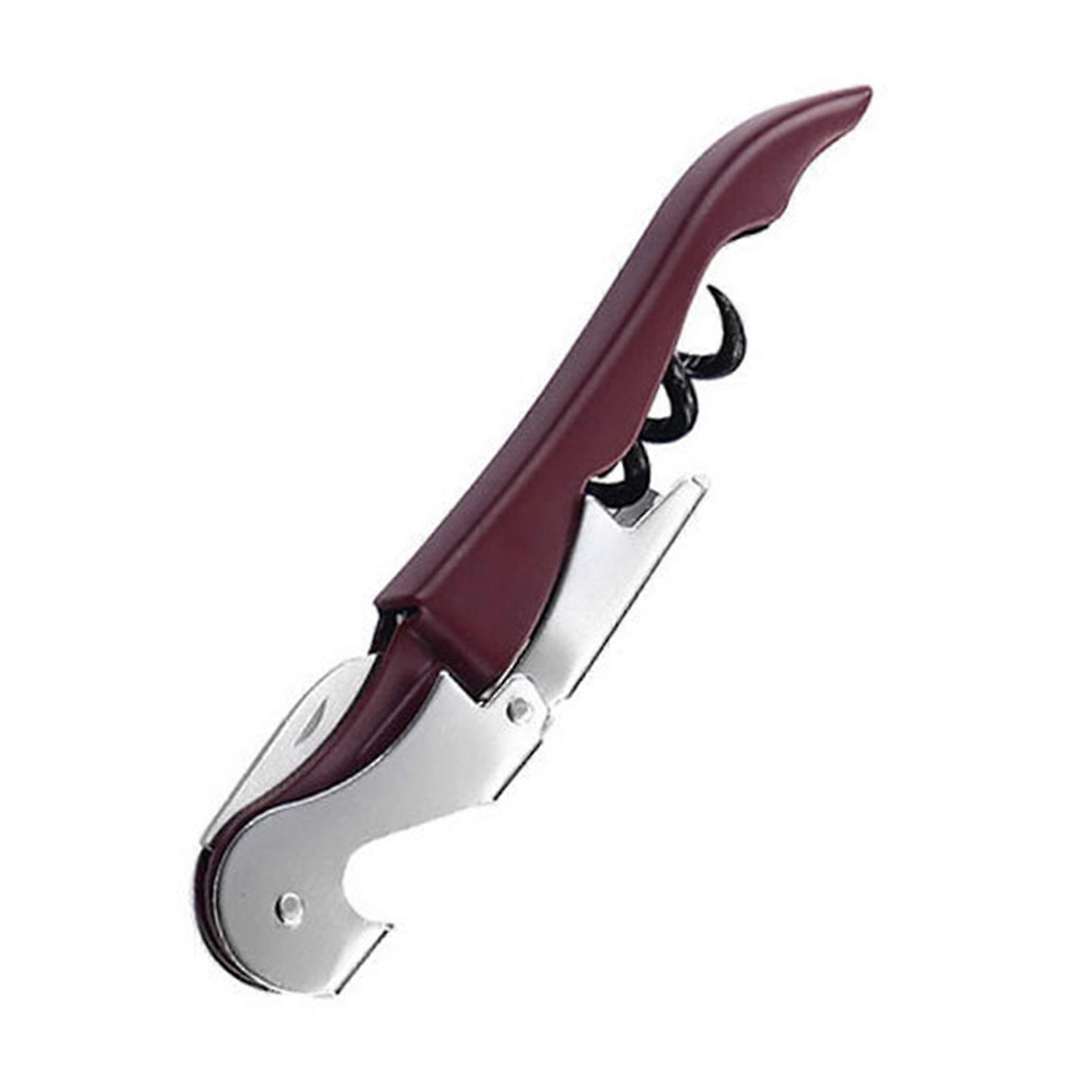 Red Wine Opener High Strength Corrosion-Resistant Ergonomic Handle Foldable Rust-proof Manual 3-in-1 Bottle Opener Corkscrew with Cutter Home Supplies