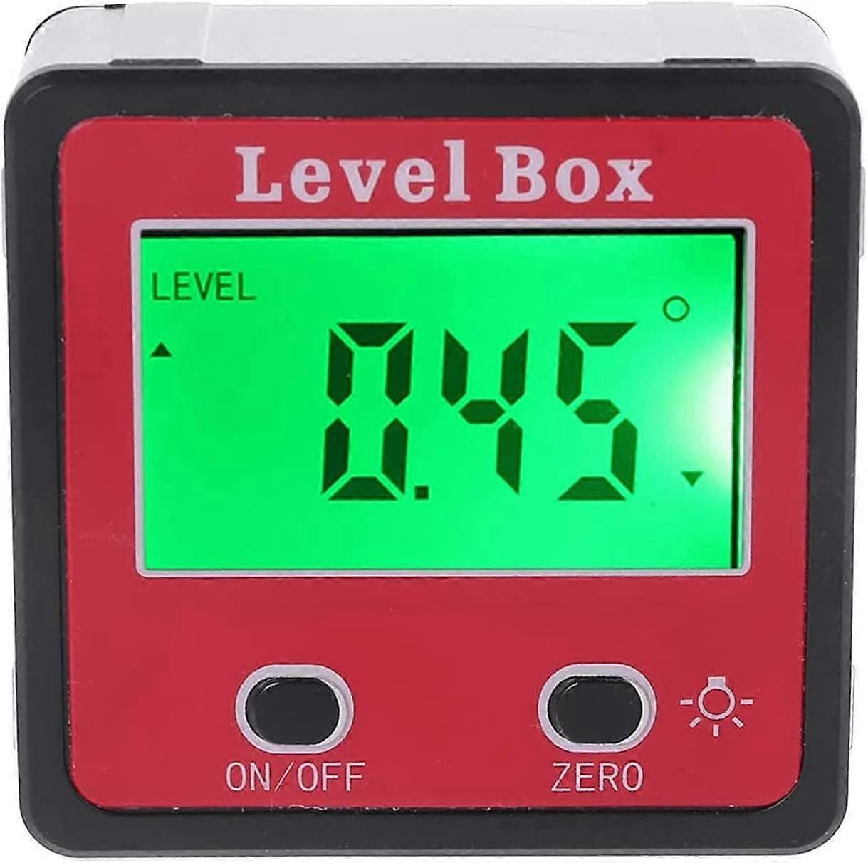 Protractor Inclinometer, Precision Protractor Inclinometer Level Box, Mini Digital Level Protractor Inclinometer with Aluminum Magnetic Base