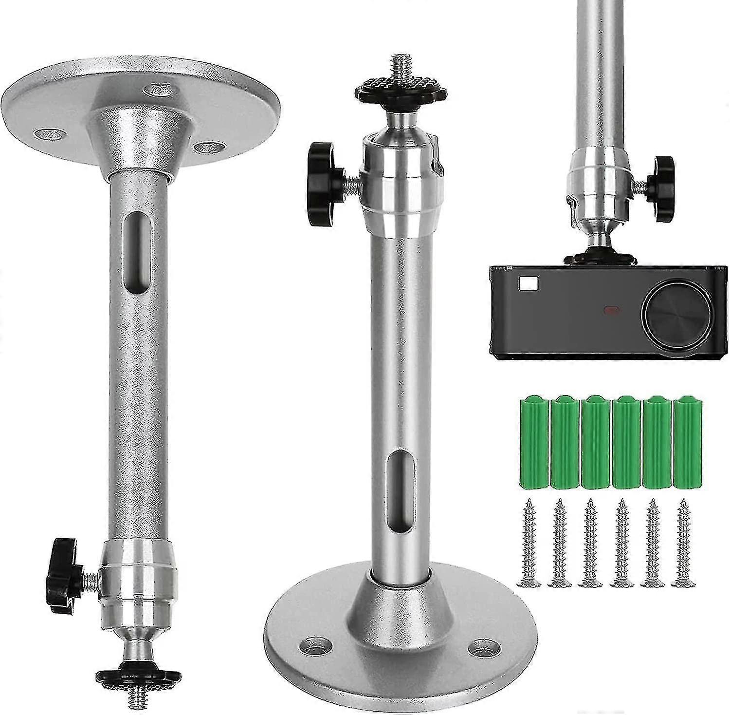 2pcs Projector Ceiling Mount, Mini Aluminum Adjustable Wall Projector Mount, Universal Projector Ceiling Mount For Digital Camera Slr Camcorder - Max5