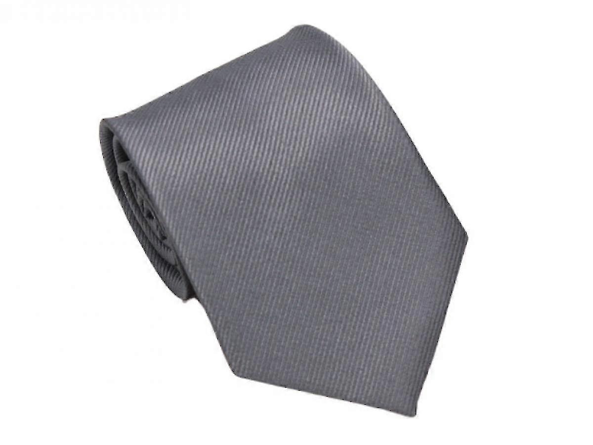 Business Casual Men#39;s Tie, Polyester Silk Twill, Hand-made Solid Color Tiegrey