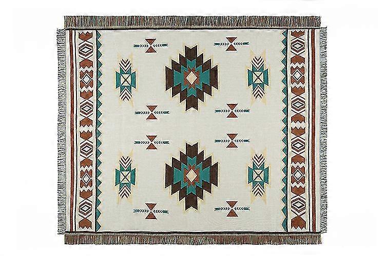Ethnic Style Blanket, Geometric, Aztec Pattern, Navajo Blanket1pcs-white
