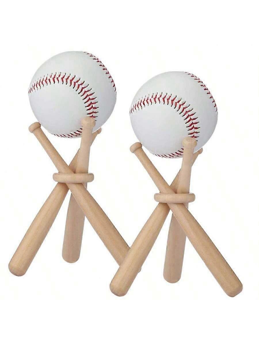 1 Set Of Wooden Baseball Stand Display Stand For Baseball Players And Fans (ball Not Included)