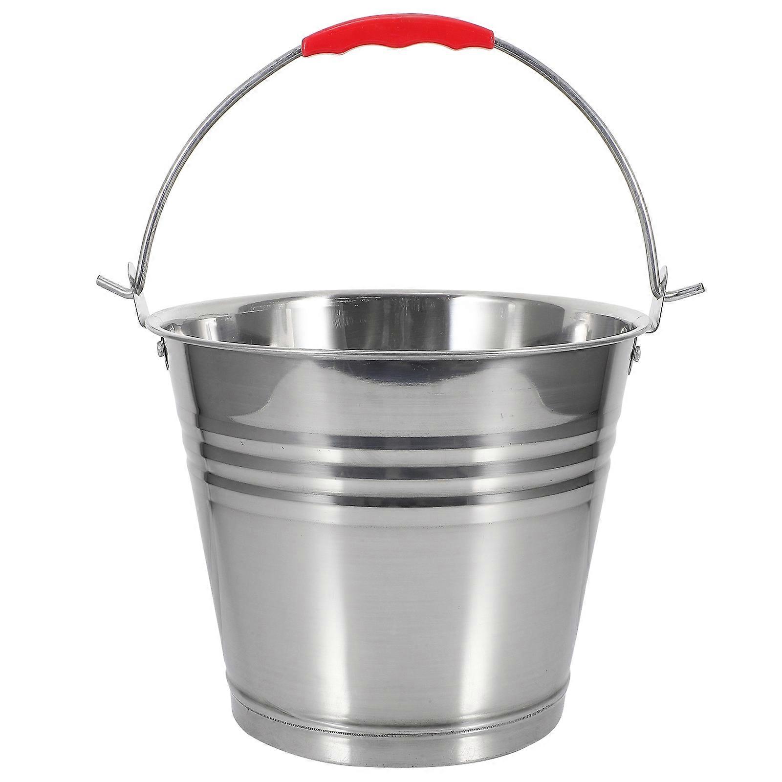 Stainless Steel Bucket with Handle Portable Water Bucket Multifunctional Milk Bucket