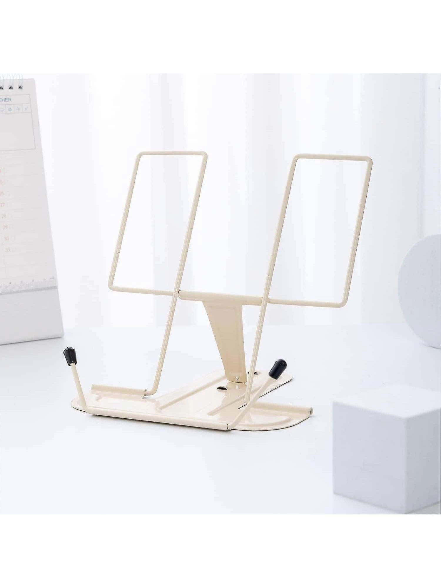Metal Book Stand For Desk, Adjustable Reading Rest Book Holder, Portable Cookbook Documents Holder, Sturdy Typing Stand For Recipes Textbooks Tablet M