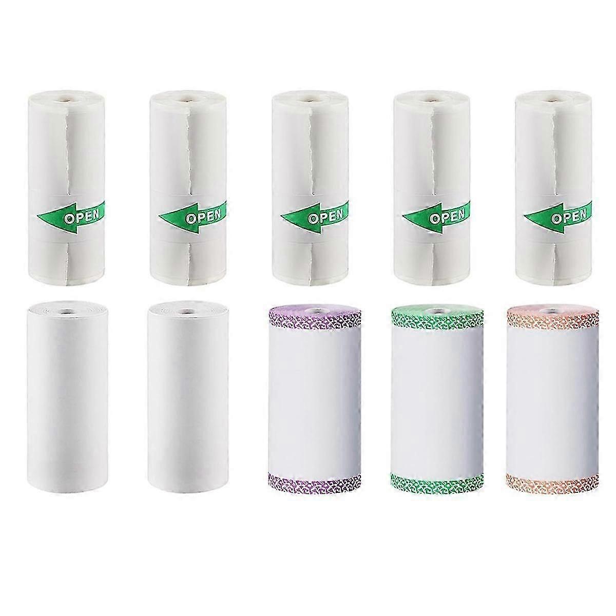 10 rullaa lämpöpaperia itseliimautuva tarrapaperi, minitarrakuittitulostimelle kannettava Therm