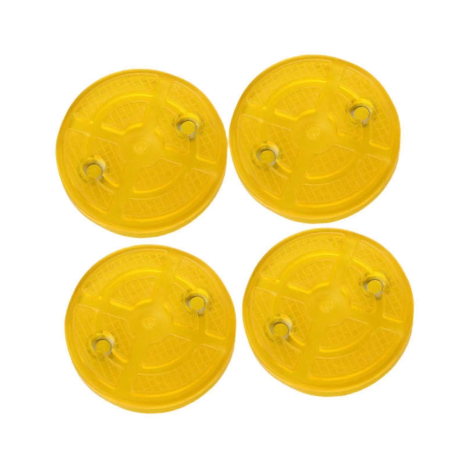 4Pcs Levage Jack Pads 2 Trous Facile à Utiliser Multifonctionnel Jack Pad Adaptateurs Jaune