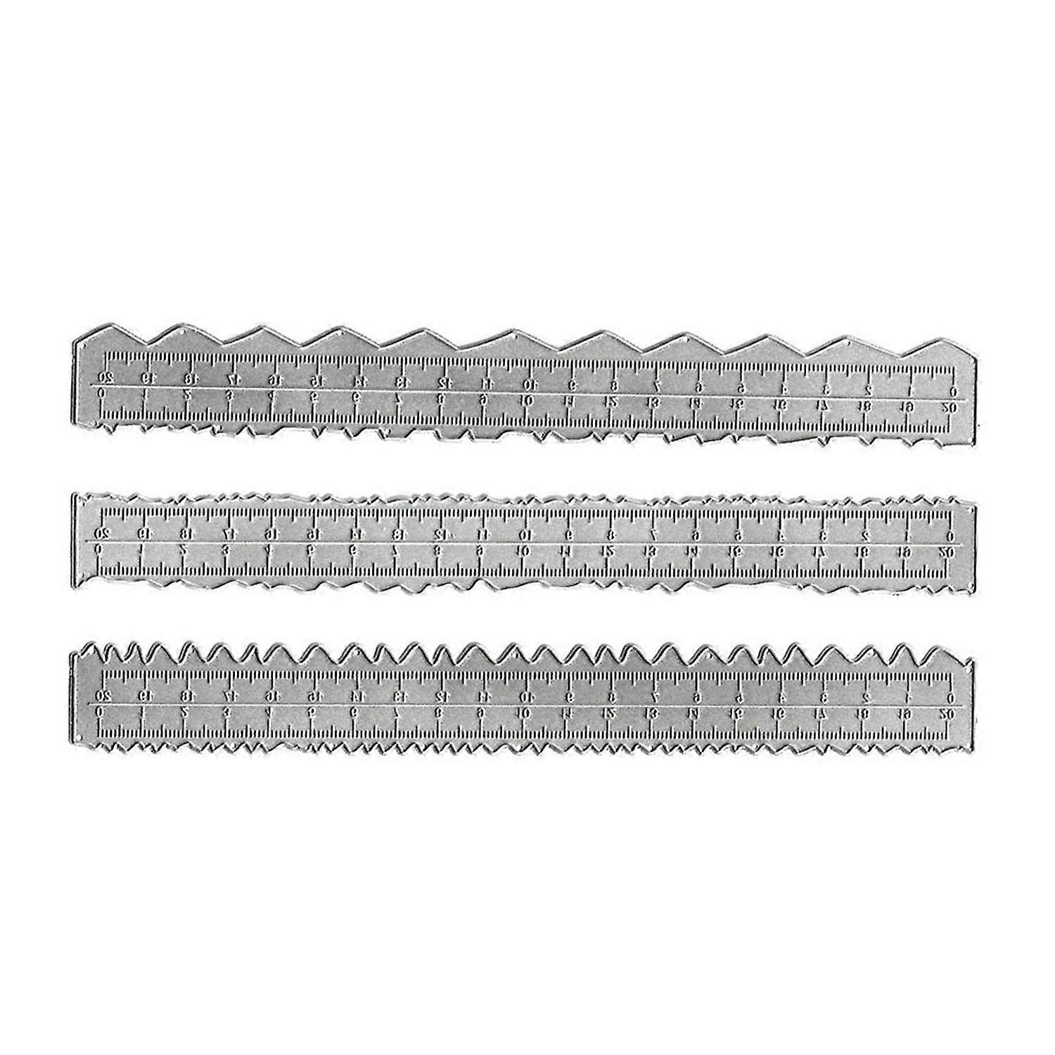 3 Pcs Set Irregular Edges Ruler Carbon Steel Paper Tearing Ruler for Card Making Scrapbooking 