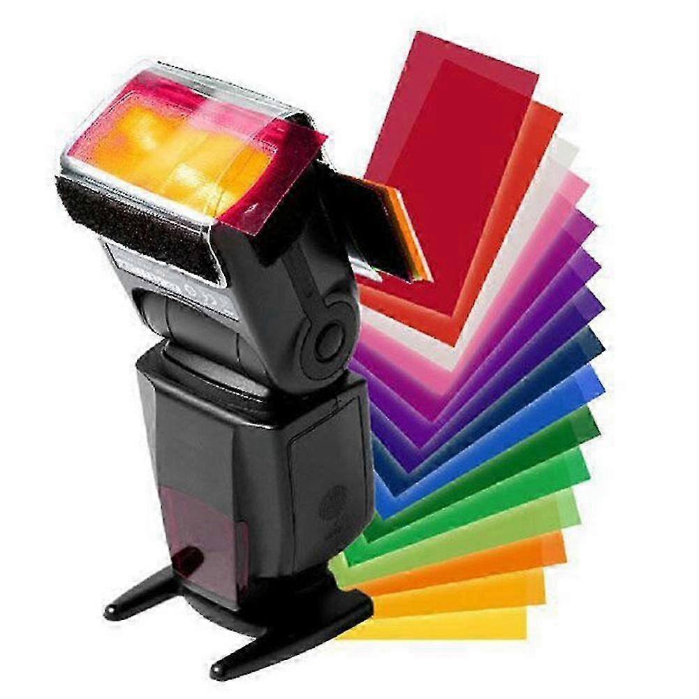 12 Colors/Set Flash Speedlite Color Filters Cards compatible / Camera Photographic Gels Filter Flash