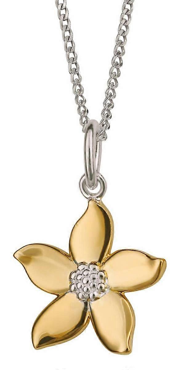 Beginnings Yellow Gold Plating Jasmine Flower Pendant - Gold/Silver