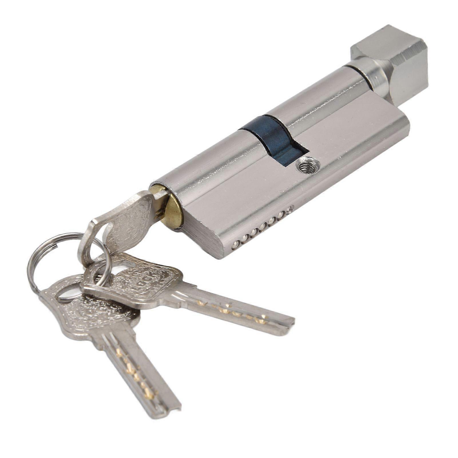 Cylinder Lock Door Locker Core Home Security System Tool Aluminum with Key for Cabinet Mailbox Drawer CupboardSilver