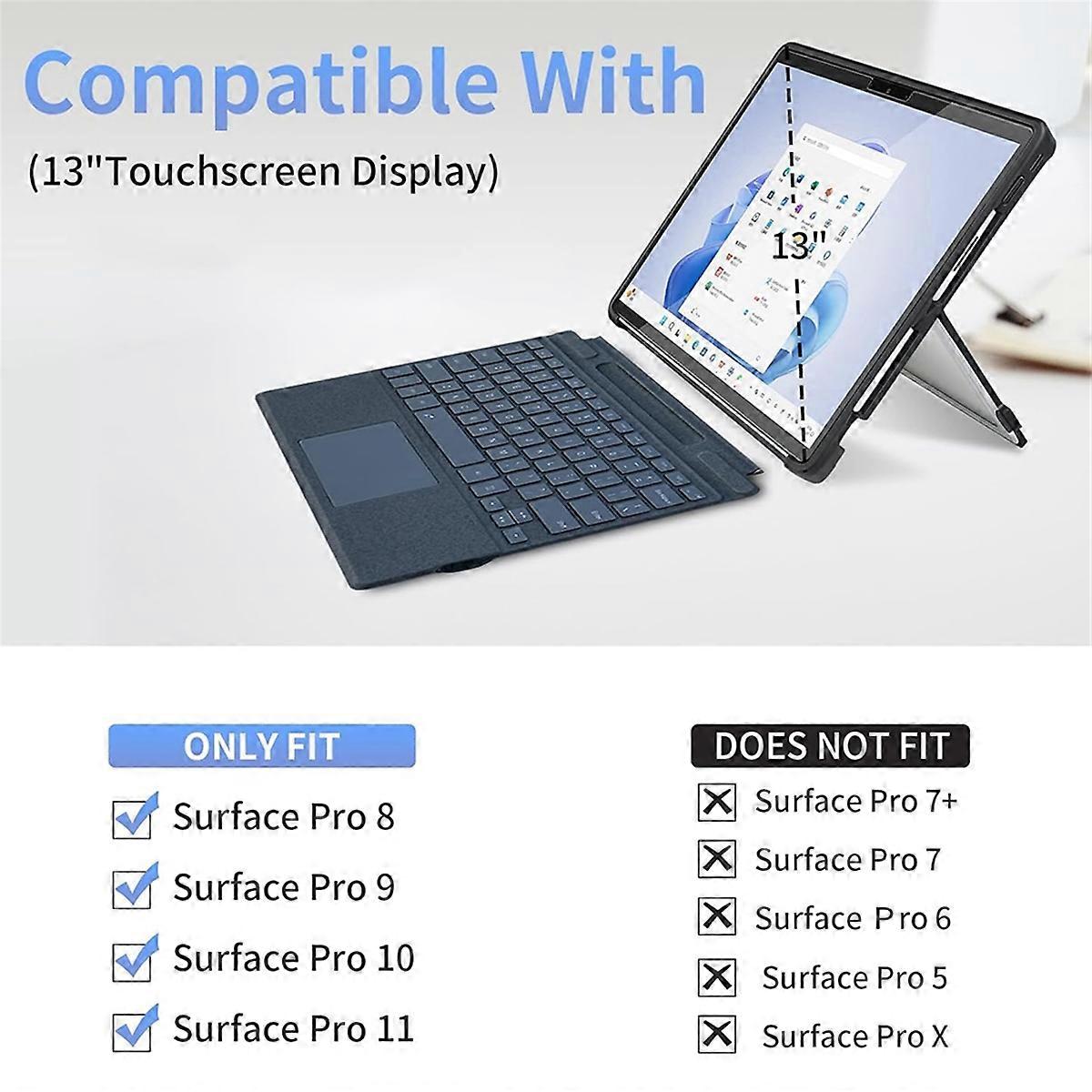 13 Inch Laptop Case Cover for Pro 11 10 9 8 Laptop Case Compatible with Type Cover Keyboards A