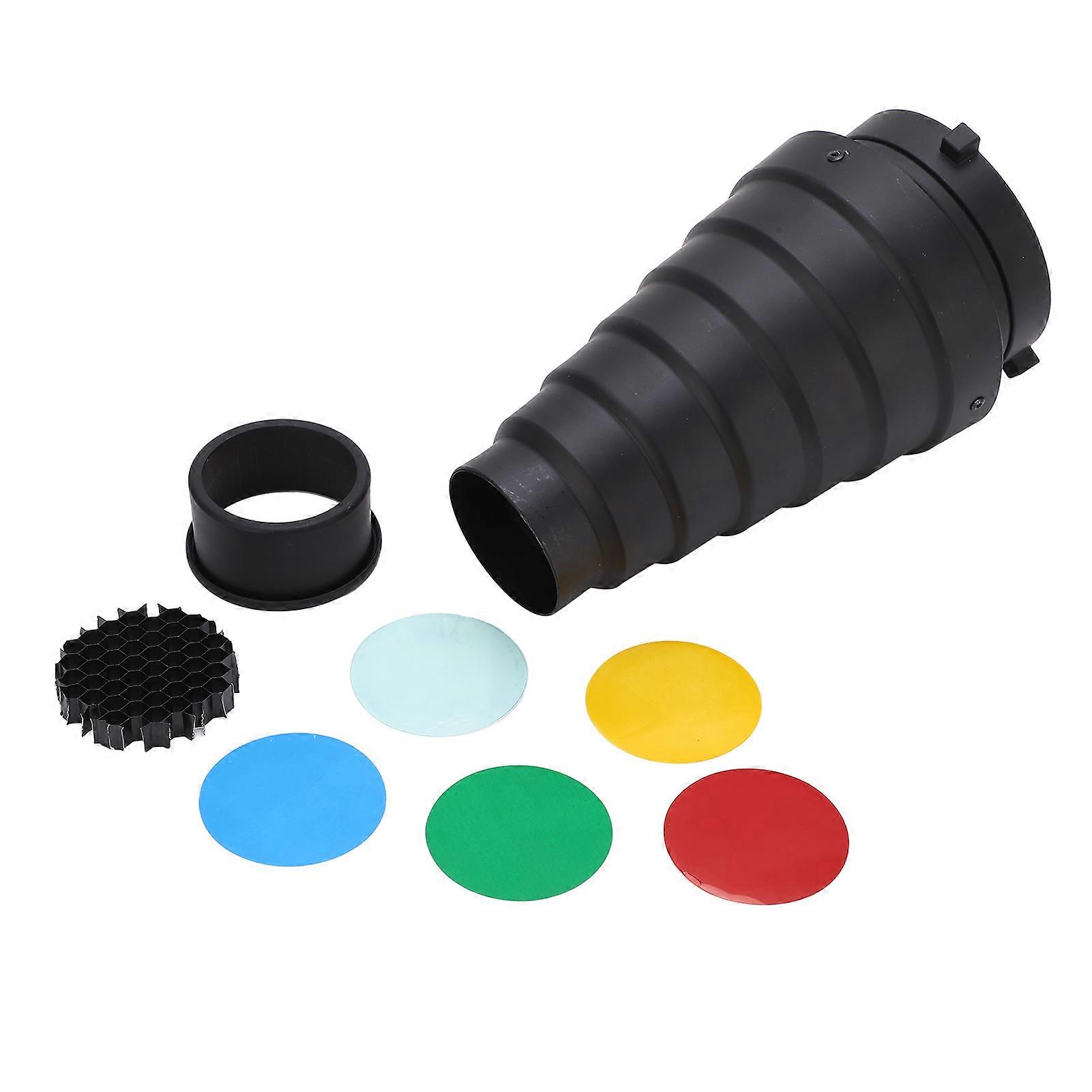 Conical Flash Snoot Mount Kit, Optical Photography Flash Condenser Tube for Photo and Video Studio