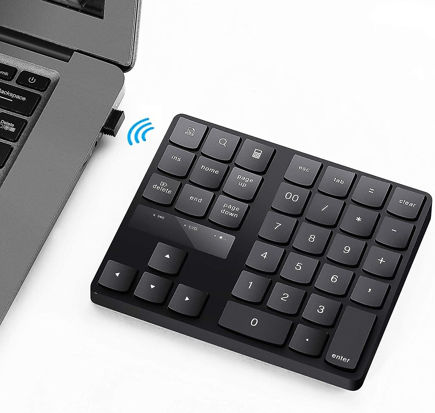 Numeric Keypad, 35-keys Portable Usb Wireless Numeric Keypad Rechargeable Ultra-silent External Numeric Pad For Macbook/macbook Pro/air