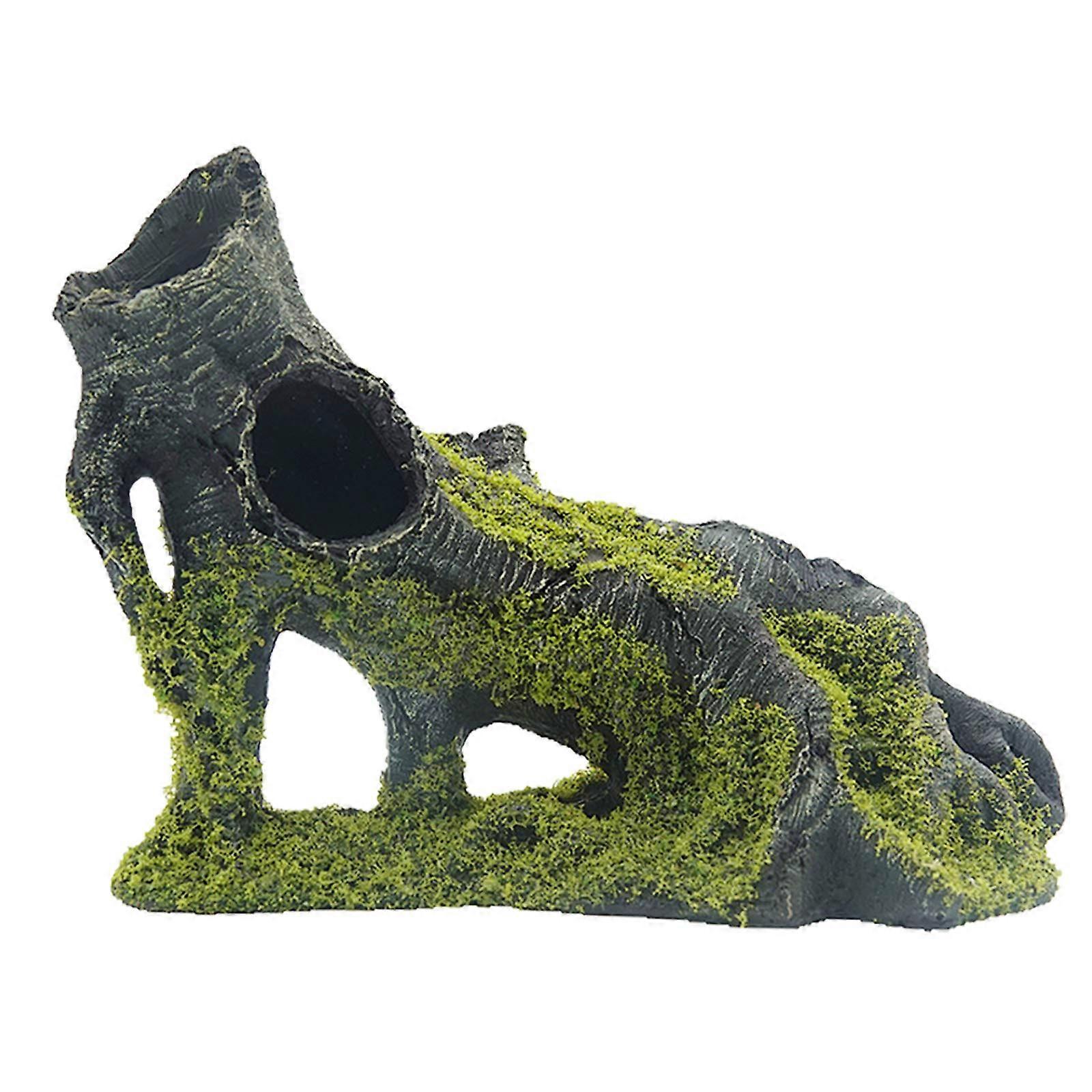 Aquarium Ornament Fish Tank Hideaway for Betta Fish, Natural Stone Design, 6 Inch Size, Durable Resin Material