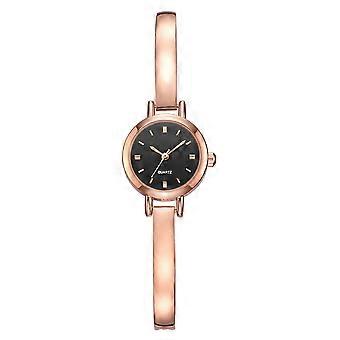 Montre à quartz en alliage de mode Échelles précises Montre-bracelet féminine élégante (or rose, noir)