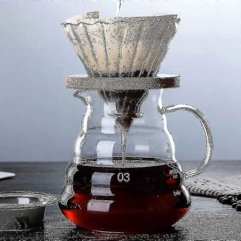 High Borosilicate Glass Hand Brew Coffee Pot Filter Cup Filter Set 500ml