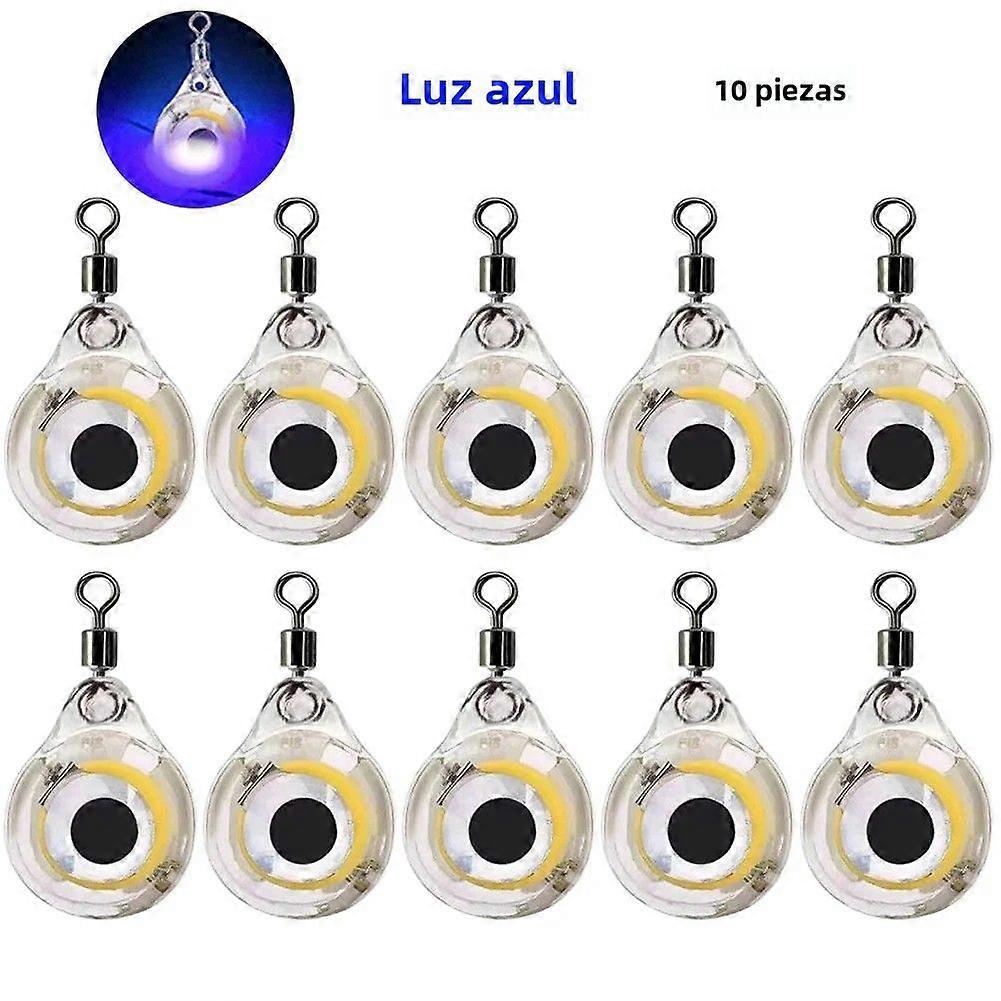 10pcs Fishing Lures with Light Eye Shape LED for Deep Sea Fishing Attracts Squid Luminous Throwers