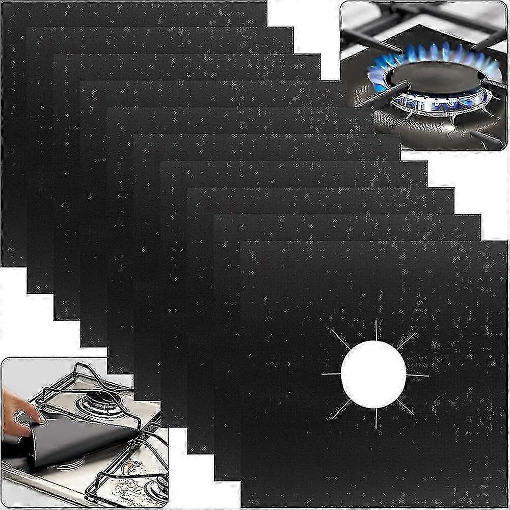 10pcs Gas Hob Range Protectors, Non-stick Reusable Cooker Protector Stovetop
