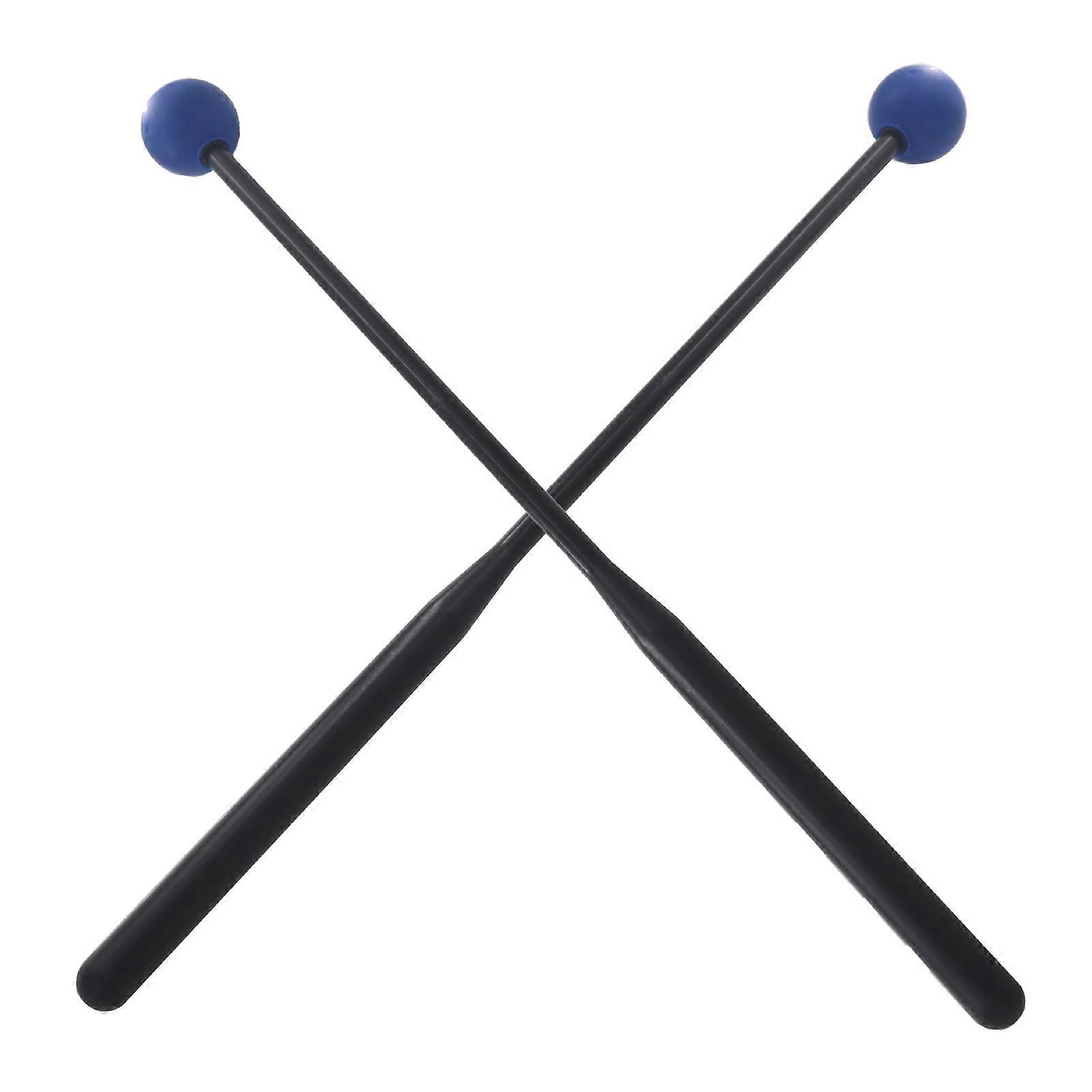 1 Pair Marimba Mallets Rubber Ball Mallet Smooth Plastic Handle Percussion Set for Beginner Percussion Marimba Playing Blue