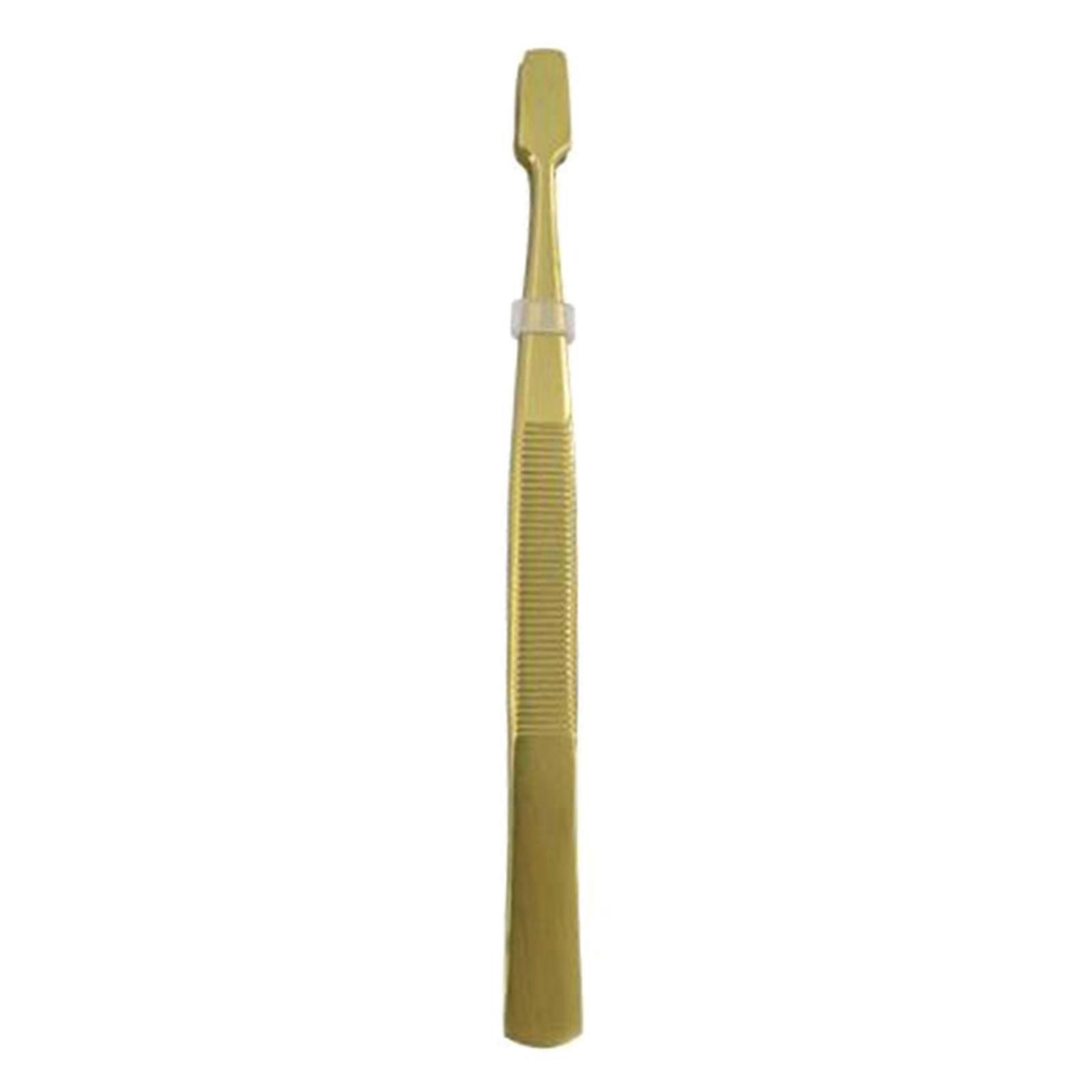 Pince à épiler en acier inoxydable Pince à sourcils inclinée Épilation Outils de maquillage Extension de cils Double application de paupière Or